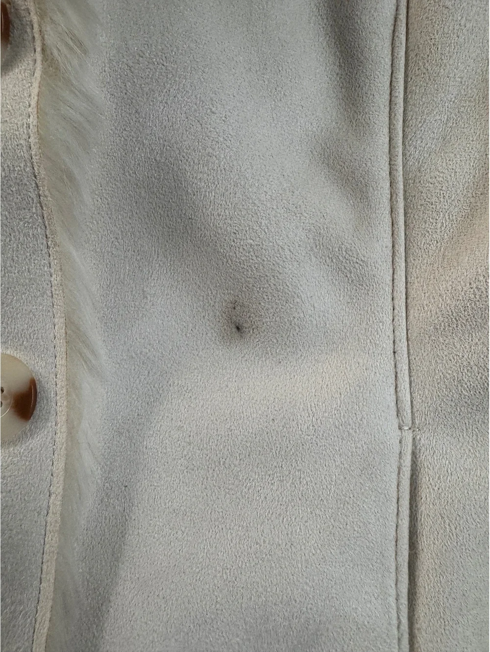 Coldwater Creek Petite Faux Suede Fur Jacket PL Cream